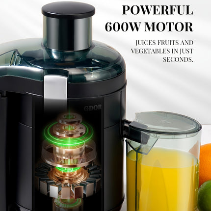 Centrifugal Juice Machine with Large 65mm Feed Chute For Fruit and Vegetable, 3-Speed Modes