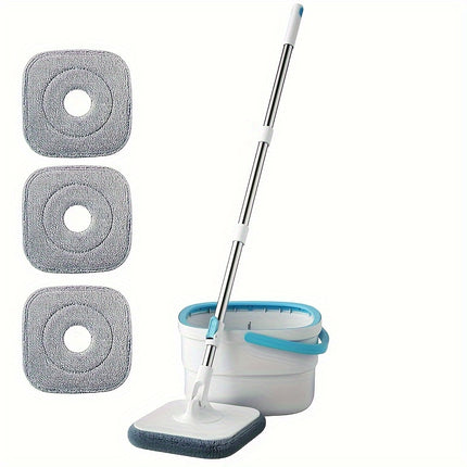 Mop and Bucket Set 4 Reusable Microfiber Mop Pads Included