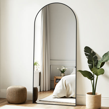 58"x19" Full-Length Mirror Arch Floor Stand - Freestanding, Vertical Orientation