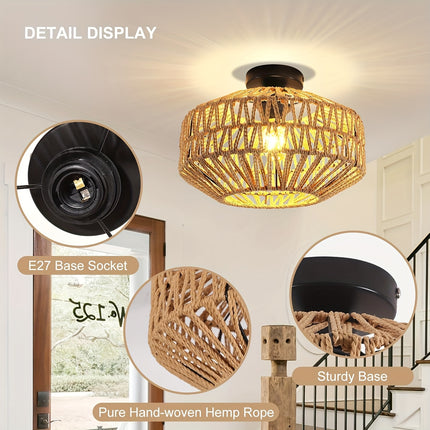 Unique handwoven lamp, ceiling light, holiday gift lamp, elegant bohemian-style chandelier