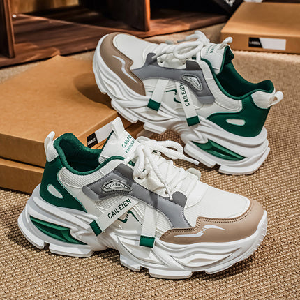 Men's Thick-Soled Height Increase Sneakers - Anti-Slip Wear-Resistant PVC Sole