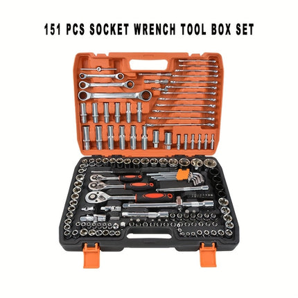 Ultimate 151/46-piece set of automotive machinery tool kits - high-quality ratchet torque wrench