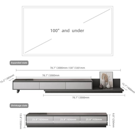 Cabinet, Suitable for 80-inch TV, 79"-130" Length Living Room Bedroom Entertainment Center Table,