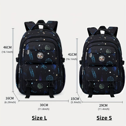 Galaxy Explorer: Sturdy, Spacious Backpack for Children - Playful Astronaut And Starry Sky Design,