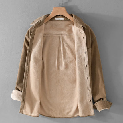 New Designer Italy Quality Brand Shirts For Men Fashion Cotton Corduroy Warm Long-sleeve Thickened Plus Size Top Clothes Camisa