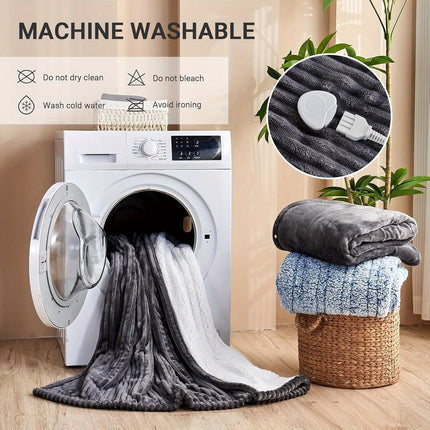 Electric Heated Throw Blanket - Soft Flannel Heating Bedspread with 10 Heat Settings,