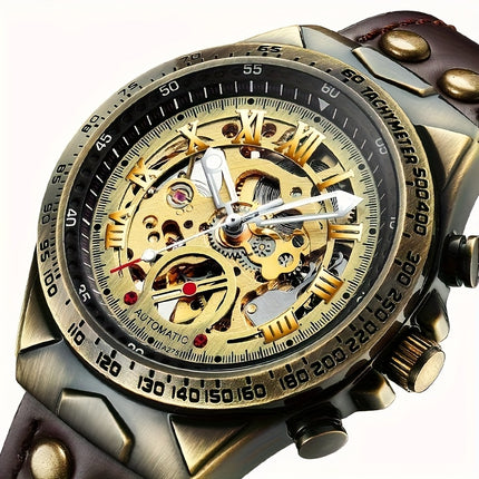 Men's New Mechanical Watch Business Sports Creative Sci-Fi Retro Style Fashion Casual