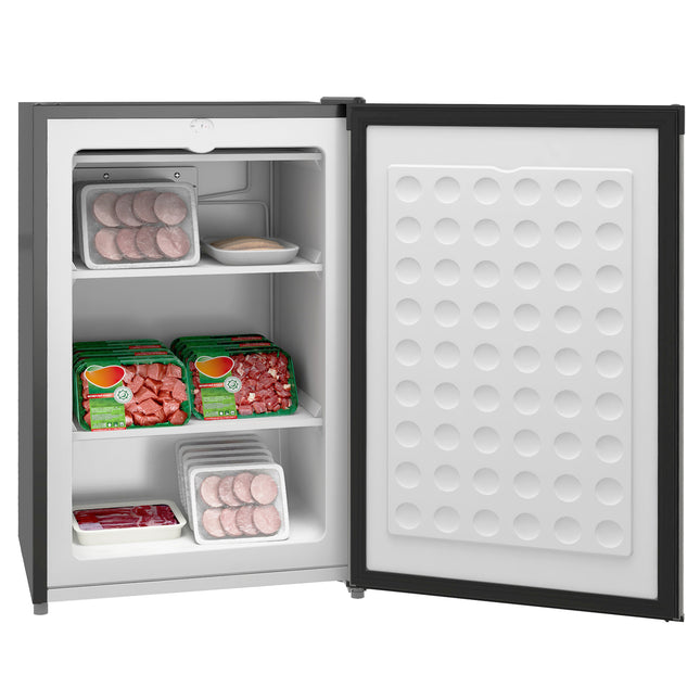 HOMCOM Upright Freezer, 3.0 Cubic Feet Compact Mini Freezer with Reversible Single Door and Adjustable Thermostat, Small freezer for Home, Dorm, Apartment, Home Office, Silver