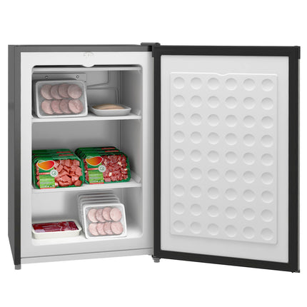HOMCOM Upright Freezer, 3.0 Cubic Feet Compact Mini Freezer with Reversible Single Door and Adjustable Thermostat, Small freezer for Home, Dorm, Apartment, Home Office, Silver