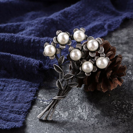 Semi-precious Stone Bouquet Chest Pin All-match Clothing