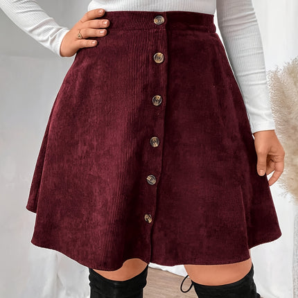 Elegant And Versatile Corduroy Buttoned Skirt for Women, Model DJ0616021.