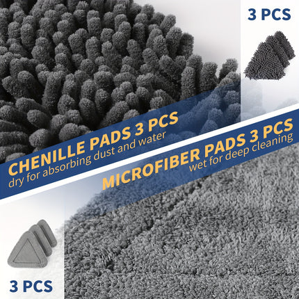 80-Inch Extra-Long Ceiling & Floor Mop Set with 6 Reusable Pads