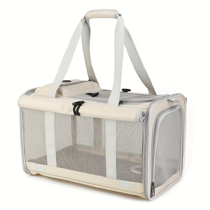 Large Roll-Up Cat Carrier for Outdoor Use, Portable, Breathable, Windproof