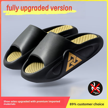 2 pcs Men'S Summer Slippers for Outdoor Use, Featuring a Trendy Korean Design with an Ultra-Thick,