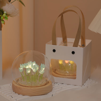 10pcs Tulip Night Light Set - Bedroom Artistic Floral Decoration, Luminous Tabletop Embellishment