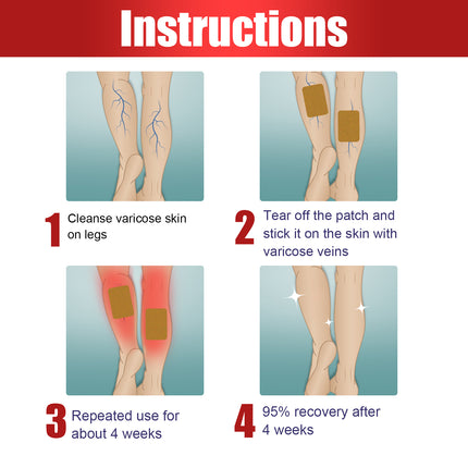 Varicose Veins Patch, Relief Of Swelling Pain Earthworm Leg Massage Activating Repair Patch