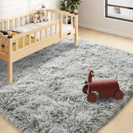 1pc Large Light Gray Mat Suitable for - Non-Slip Soft Fluffy with Rubber Backing,