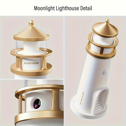 LiHangStar Smart Bedside Lamp with Motion Sensor & Dimmable LED Moonlight Projection Night Light