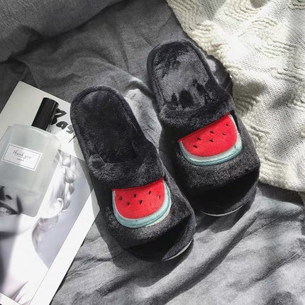 Fruit fur slippers
