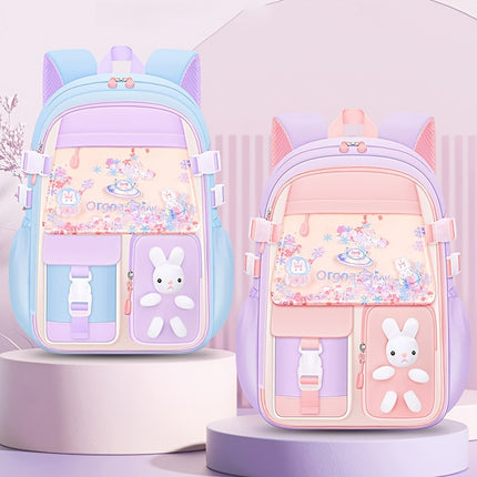New Style Backpack for Elementary School Students Aged 6-12, Cute And Casual with Multiple Pockets, Resembling a Refrigerator.