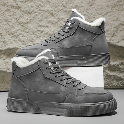 Men's Winter Warm High-Top Sneakers - Heavy-Duty & PVC Sole All-Terrain Traction