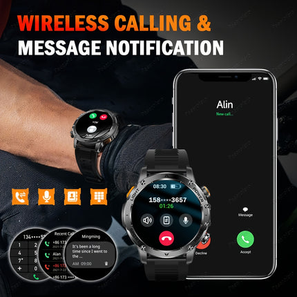 Smartwatch with a 1000Mah Large Battery, LED Flashlight, Wireless Calling, Voice Assistant, Multifunction