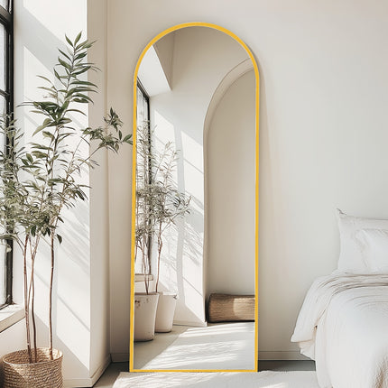 Mirror with Stand - Aluminum Alloy Thin Frame Floor Standing, Leaning or Wall-Mounted, 2 Sizes,