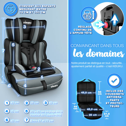 Child Car Seat 9-36 Kg (1-12 Years) with Cushion for Child Seat - ECE R129/03 Car Seat, Group 1/2/3 Child Car Seat 5
