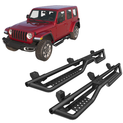 Running Boards Nerf Bars Side Steps For 2018-2026 Jeep Wrangler JL 4 Door 2PCS