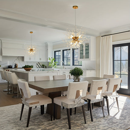 Dandelion Shaped Living Room, Dining Room, Bedroom, Kitchen with Modern Golden Crystal Chandeliers