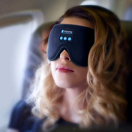 Wireless Sleep Headphones - Sleep Mask for Side Sleepers - Best Gift and Travel Essential (Dark Black)