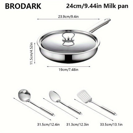 Stainless Steel Pots And Pans Set Non-Toxic, 1Frying Pans, Saucepan And Stockpots, Compatible