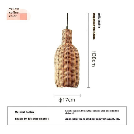 Nordic Rattan Chandelier Pastoral Style Living Room