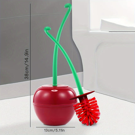 1pc Cherry Shaped Toilet Brush, Long Handle Soft Bristle Household Cleaning Brush, Clean Dead Corners, Bathroom Cleaning Supplies