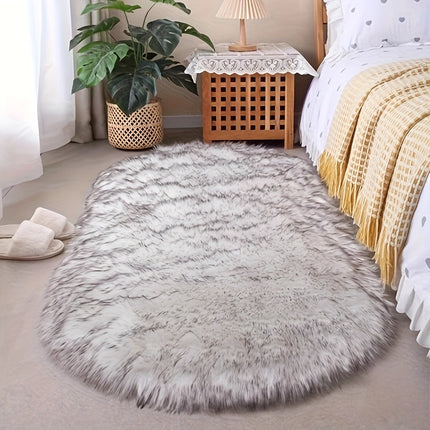 1pc Luxurious Plush Faux Fur Area Rug, Soft Velvet Long Pile, Machine Washable,