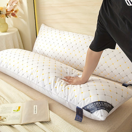 1pc Premium Soft Extra-Long Pillow Insert, White Embroidered Body Pillow, Bedroom Bedding Comfort Sleep Body