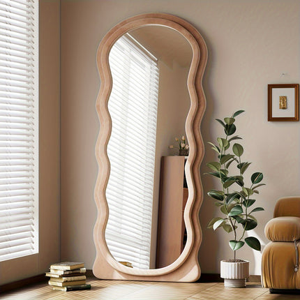 Full-Length Floor Mirror - Full Mirror Full Body Mirror For Bedroom Floor Mirror Full Body Wavy Mirror Extra Large