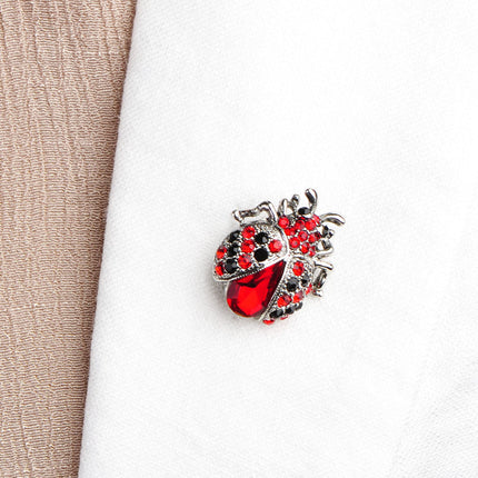 Full drill ladybug brooch