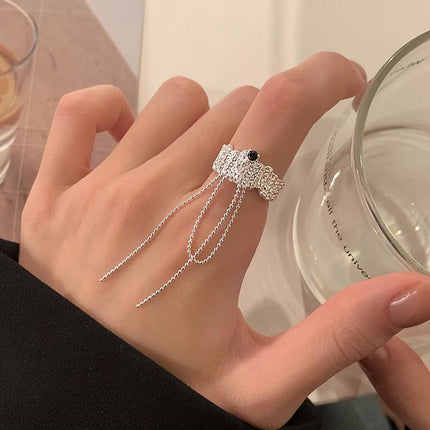 Irregular Lava Tassel Ring For Women
