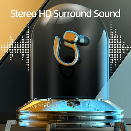 Wireless Earbuds With Earhooks, Play Back Sports Headphones In-Ear HiFi Stereo Earphones