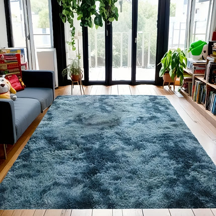 1pc Plush Area Mat - Ultra Soft Non-Slip Mat in Blue/Gray/White/Black/, Machine