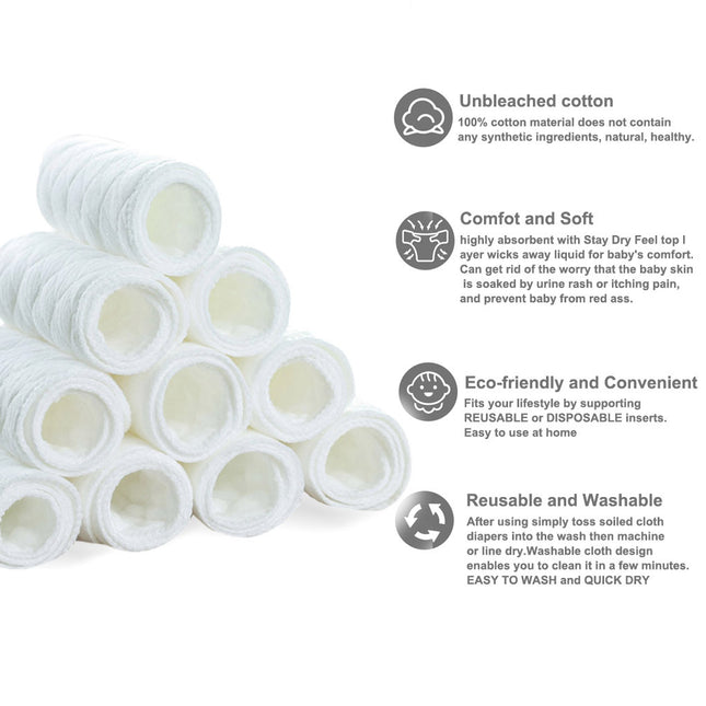 Three Layers Of Ecological Cotton Baby Diapers Soft And Absorbent