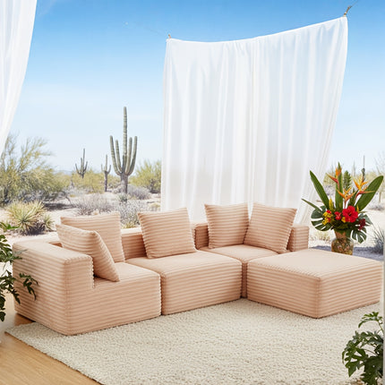 Sofa with A Freely Configurable Design And A Stylish, Versatile Colorway. Stable Floor-standing Structure