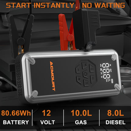 21800mAh Jump Starter with Air Compressor for Up to 9.0 Gas/8.0 Diesel