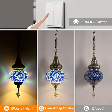Turkish Moroccan Mosaic pendant ceiling lamp, lamp fixture with 6.1 meter or so rope and chain