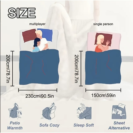 Extra Large Thickened Raschel Blanket | Double Layer Four Season Soft Throw Blanket, Machine Washable