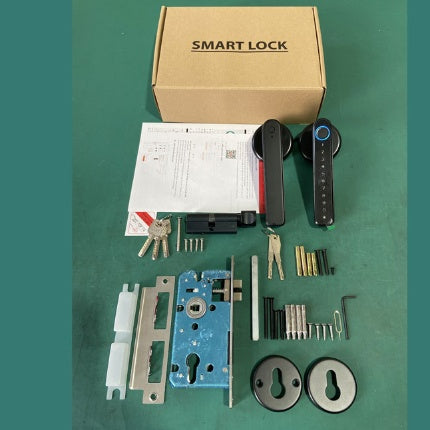 Indoor Wooden Door Split Size Gourd Handle Fingerprint Combination Lock