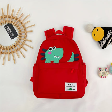 Lightweight Cartoon Dinosaur Backpack for Kids - Adjustable Strap, Polyester Lining, Casual Style