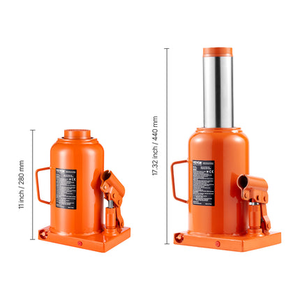 VEVOR Hydraulic Bottle Jack 50 Ton Manual High Lift Automotive Car Repair Shop