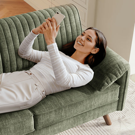 Soft-Padded Arms, Compact 2-Seater for Living Room, Bedroom, Dorm, Office